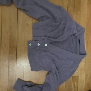 Kendall&Kylie Purple cropped cardigan